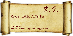 Kacz Ifigénia névjegykártya